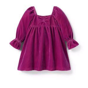 Janie and Jack Burgundy Purple Velvet Sweetheart Dress Girl’s Size 7